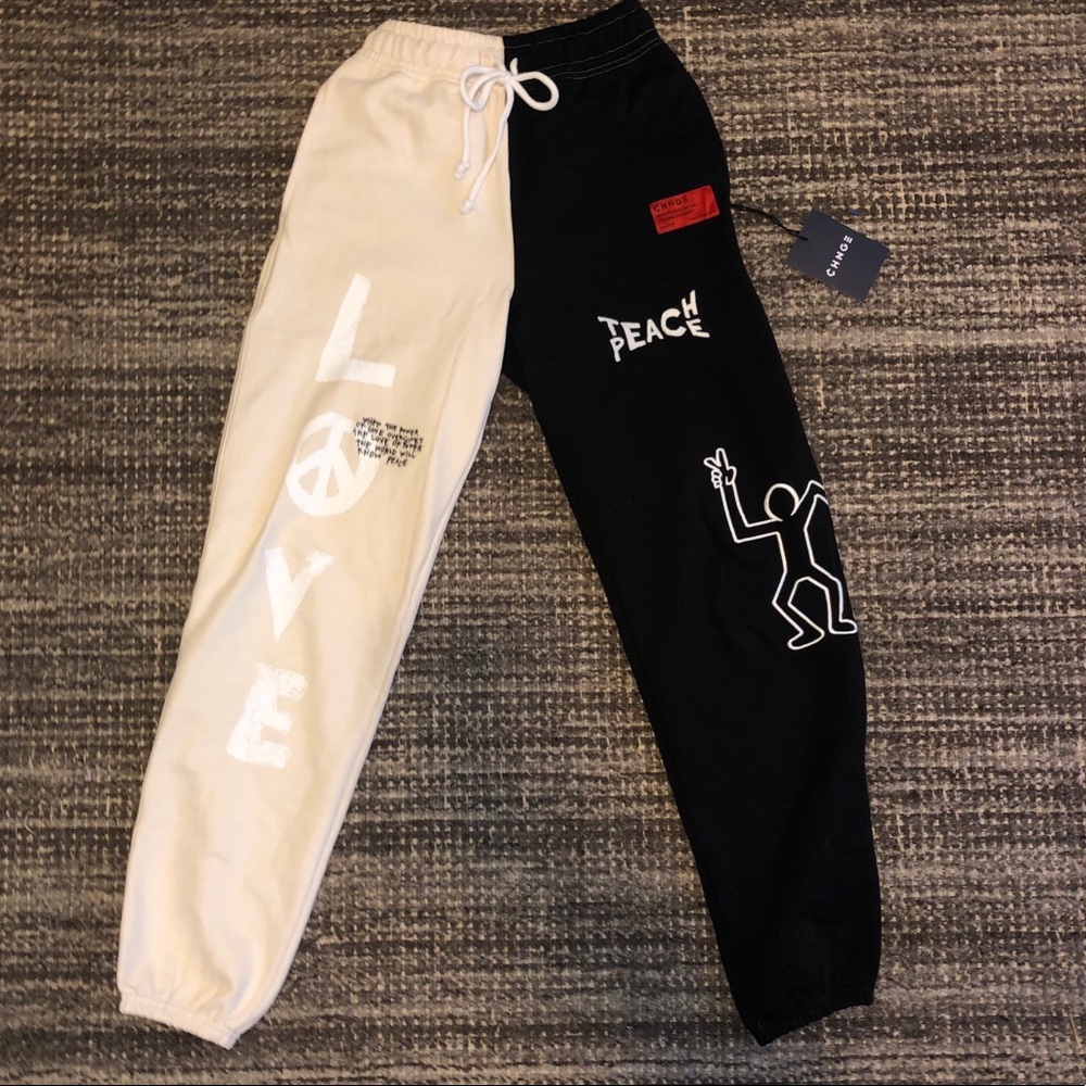 CHNGE Pieced Love Peace Sweatpants